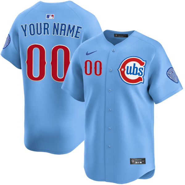 Custom Name and Number Chicago Cubs 2024 25 2nd Alternate Limited Stitched Blues Baseball Jersey
