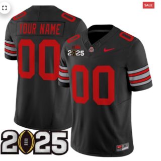 Custom Men's Ohio State Buckeyes 'Heritage Stripe' 2025 CFP Final Patch Vapor Limited Jersey Black