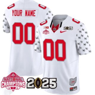 Custom Ohio State Buckeyes 2024 National Champions Limited Jersey N2 White Limited