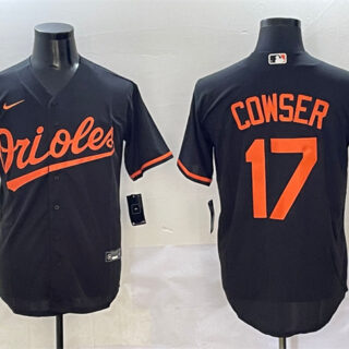 Men's Baltimore Orioles #17 Colton Cowser Black Cool Base Stitched Jersey