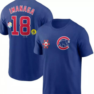 Men's Chicago Cubs #18 Shota Imanaga Blue 2025 Tokyo Series Name & Number T-Shirt