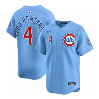 Youth Chicago Cubs #4 Pete Crow-Armstrong Blue 2024 25 2nd Alternate Limited Stitched Baseball Jersey