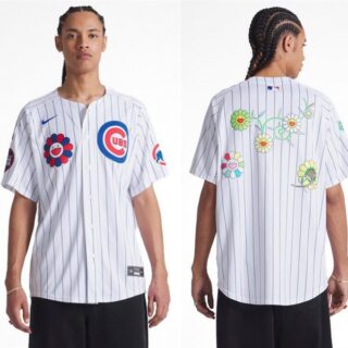 Men's Chicago Cubs White Big Logo 2025 Tokyo Series Limited Stitched Baseball Jersey