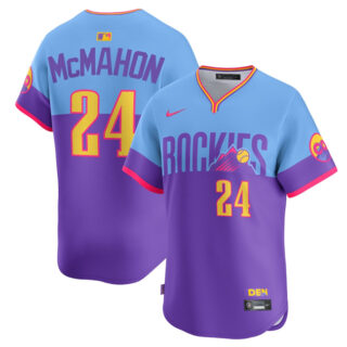 Men's Colorado Rockies #24 Ryan McMahon Purple Light Blue 2025 City Connect Limited Stitched Baseball Jersey