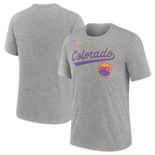 Men's Colorado Rockies Heather Charcoal 2025 City Connect Tri-Blend T-Shirt