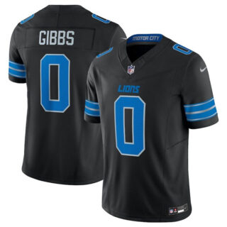Men's Detroit Lions #0 Jahymr Gibbs Black 2025 F.U.S.E. Vapor Limited Stitched Jersey