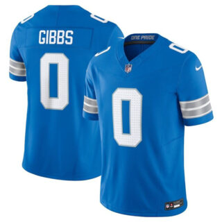Men's Detroit Lions #0 Jahymr Gibbs Blue 2025 F.U.S.E. Vapor Limited Stitched Jersey