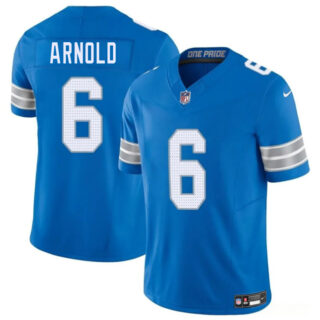 Men's Detroit Lions #6 Terrion Arnold Blue 2025 F.U.S.E. Vapor Limited Stitched Jersey