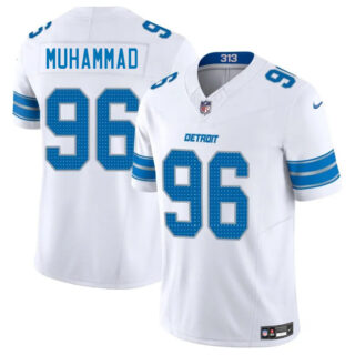 Men's Detroit Lions #96 Al-Quadin Muhammad White 2025 F.U.S.E. Vapor Limited Stitched Jersey