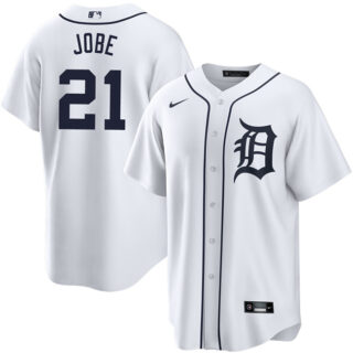 Men's Detroit Tigers #21 Jackson Jobe White Cool Base Stitched Baseball Jersey