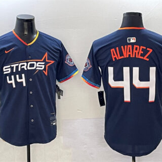 Men's Houston Astros #44 Yordan Alvarez Navy 2025 City Connect With Texas Patch Limited Stitched Baseball Jersey