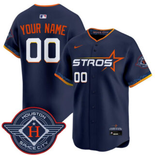 Men's Houston Astros Active Player Custom Navy 2025 City Connect Limited Stitched Baseball Jersey