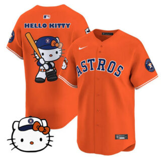Men's Houston Astros Orange Hello Kitty Limited Stitched Baseball Jersey