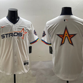 Men's Houston Astros Team Big Logo White 2025 City Connect Limited Stitched Baseball Jerseys
