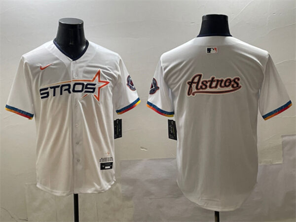 Men's Houston Astros Team Big Logo White 2025 City Connect Limited Stitched Baseball Jerseys
