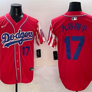 Men's Los Angeles Dodgers #17 Shohei Ohtani Red Limited Stitched Baseball Jersey