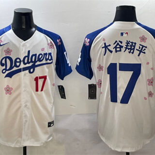 Men's Los Angeles Dodgers #17 Shohei Ohtani White Royal 2025 Tokyo Series Limited Stitched Baseball Jersey