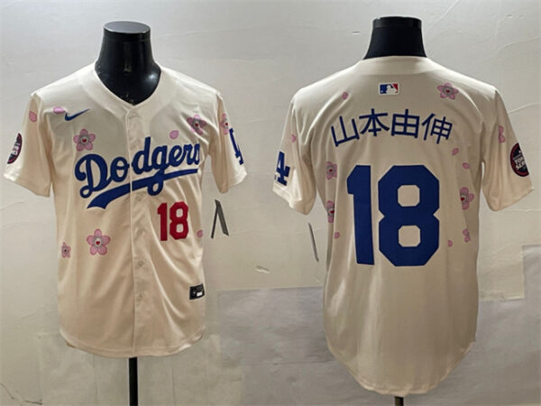 Men's Los Angeles Dodgers #18 Shota Imanaga Cream 2025 Tokyo Series Limited Stitched Baseball Jersey