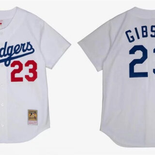 Men's Los Angeles Dodgers #23 Kirk Gibson White 1988 World Series Stitched Baseball Jersey