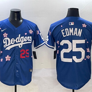 Men's Los Angeles Dodgers #25 Tommy Edman Royal 2025 Tokyo Series Limited Stitched Baseball Jersey