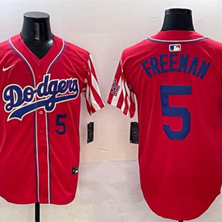 Men's Los Angeles Dodgers #5 Freddie Freeman Red Limited Stitched Baseball Jersey