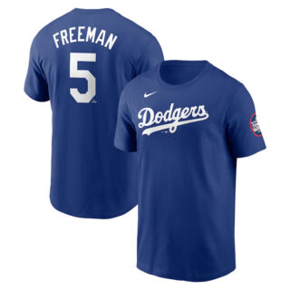Men's Los Angeles Dodgers #5 Freddie Freeman Royal 2025 Tokyo Series Name & Number T-Shirt