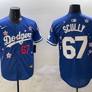 Men's Los Angeles Dodgers #67 Vin Scully Royal 2025 Tokyo Series Limited Stitched Baseball Jersey