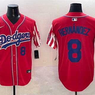 Men's Los Angeles Dodgers #8 Enrique Hernandez Red Limited Stitched Baseball Jersey