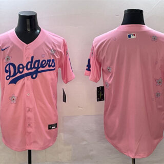 Men's Los Angeles Dodgers Blank Pink 2025 Tokyo Series Limited Stitched Baseball Jersey