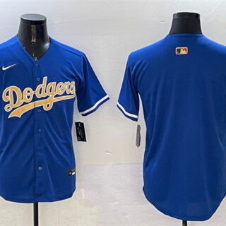 Men's Los Angeles Dodgers Blank Royal 2025 Gold Collection Limited Stitched Baseball Jersey