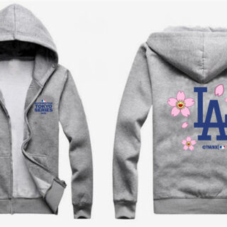 Men's Los Angeles Dodgers Gray 2025 Tokyo Series Full-Zip Hoodie