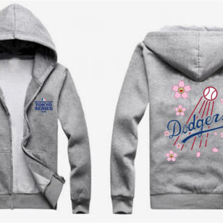 Men's Los Angeles Dodgers Gray 2025 Tokyo Series Full-Zip Hoodie