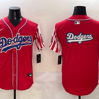 Men's Los Angeles Dodgers Team Big Logo Red Limited Stitched Baseball Jersey 001