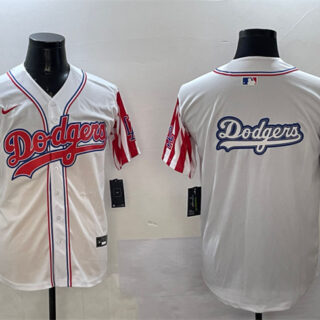 Men's Los Angeles Dodgers Team Big Logo White Limited Stitched Baseball Jersey