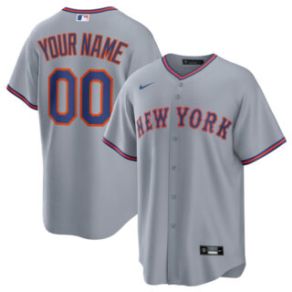 Men's New York Mets Active Player Custom Grey 2025 Limited Stitched Baseball Jersey