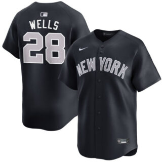 Men's New York Yankees #28 Austin Wells Navy 2025 Alternate Limited Stitched Baseball Jersey