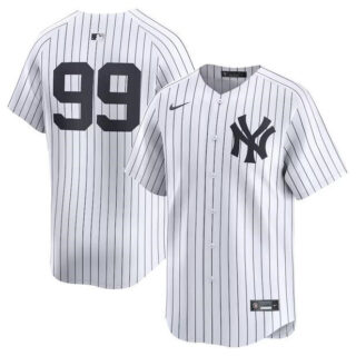 Men's New York Yankees #99 Aaron Judge White Home Limited Stitched Baseball Jersey