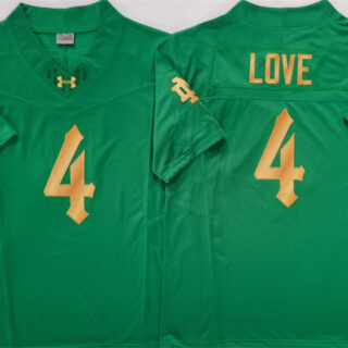 Men's Notre Dame Fighting Irish #4 Jeremiyah Love Green 2025 F.U.S.E. Limited Stitched Jersey