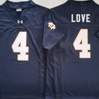 Men's Notre Dame Fighting Irish #4 Jeremiyah Love Navy 2025 F.U.S.E. Limited Stitched Jersey