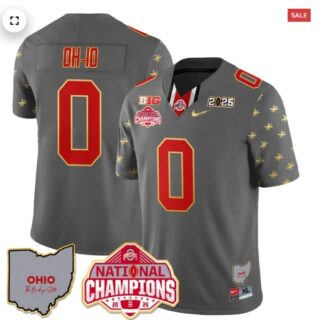 Men's Ohio State Buckeyes 2024 National Champions Limited Gold Jersey N1 OH-IO 0
