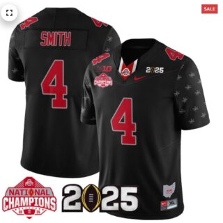 Men's Ohio State Buckeyes 2024 National Champions Limited Jersey N2 Black Limited Jeremiah Smith 4