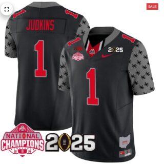 Men's Ohio State Buckeyes 2024 National Champions Limited Jersey N2 Black Quinshon Judkins 1