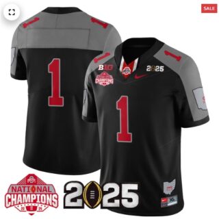 Men's Ohio State Buckeyes 2024 National Champions Limited Jersey N2 Black Special #1 Team
