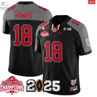 Men's Ohio State Buckeyes 2024 National Champions Limited Jersey N2 Black Special Will Howard 18