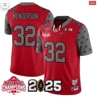 Men's Ohio State Buckeyes 2024 National Champions Limited Jersey N2 Red