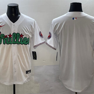 Men's Philadelphia Phillies Blank White Phanatic Limited Stitched Jersey 1