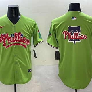 Men's Philadelphia Phillies Team Big Logo Light Green Phanatic Limited Stitched Jersey