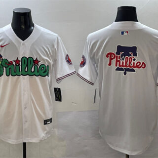 Men's Philadelphia Phillies Team Big Logo White Phanatic Limited Stitched Jersey 1