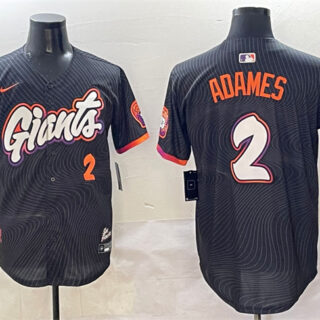 Men's San Francisco Giants #2 Willy Adames Anthracite 2025 City Connect Limited Stitched Baseball Jersey