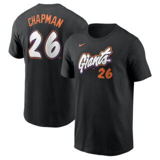 Men's San Francisco Giants #26 Matt Chapman Anthracite 2025 City Connect Fuse Name & Number T-Shirt